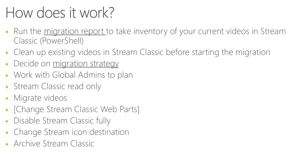 Visualization of Stream Classic Migration steps