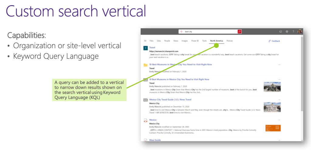 Visual representation of custom search. 