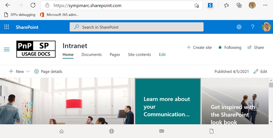 SharePoint app bar responsive location